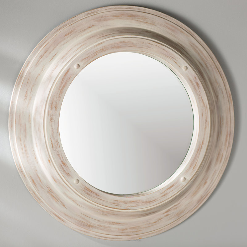 White Wash Round Wall Mirror & Reviews Birch Lane